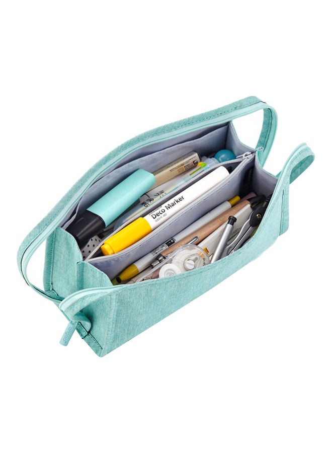 NIBEMINENT Double Open Pocket Stationery Box Green - Image 1