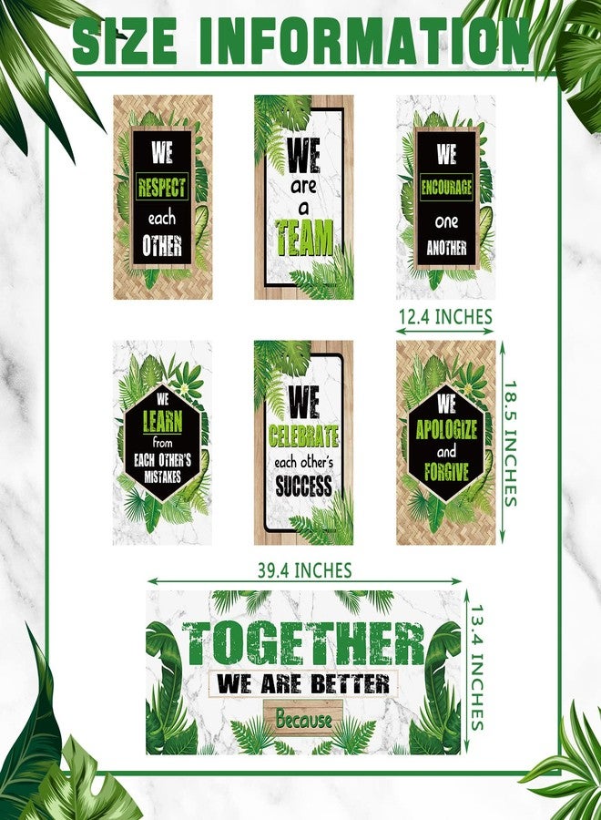 Panelee Green Plant Poster Classroom Decor Bulletin Board Banner Decoration Set Summer Greenery Bulletin Motivational Plant Cutouts Waterproof Wall Office Decor for First Day of School(We are Better) - Image 4