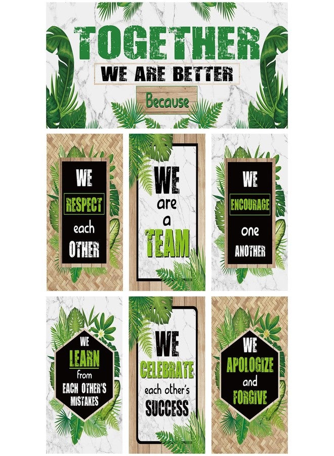Panelee Green Plant Poster Classroom Decor Bulletin Board Banner Decoration Set Summer Greenery Bulletin Motivational Plant Cutouts Waterproof Wall Office Decor for First Day of School(We are Better) - Image 1