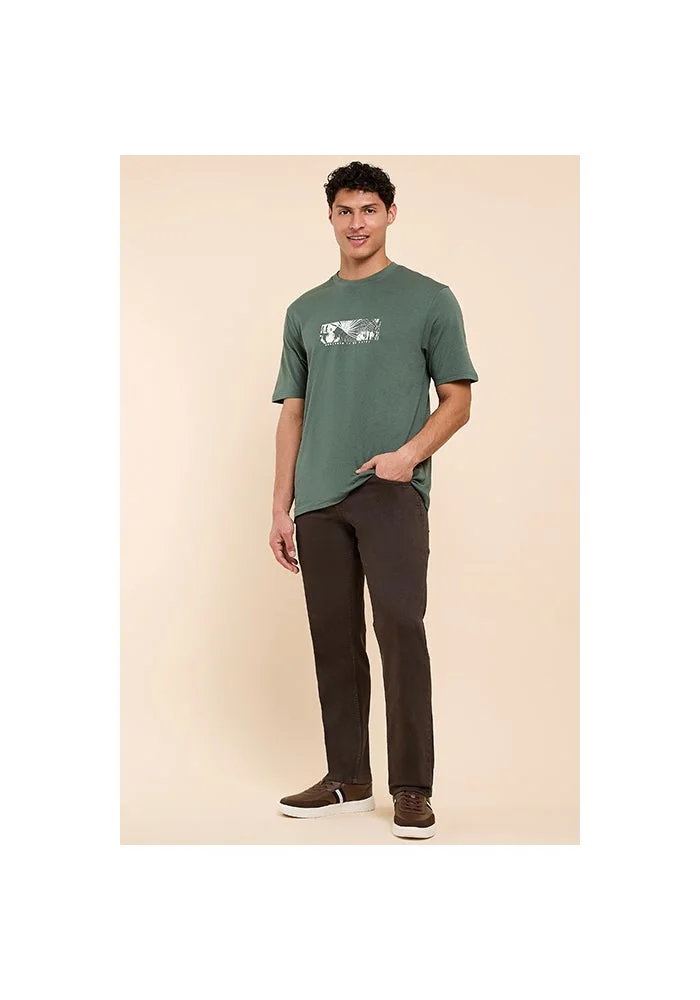 R&b  Solid Straight Fit Jeans with Button Closure for Men | Best Price UAE