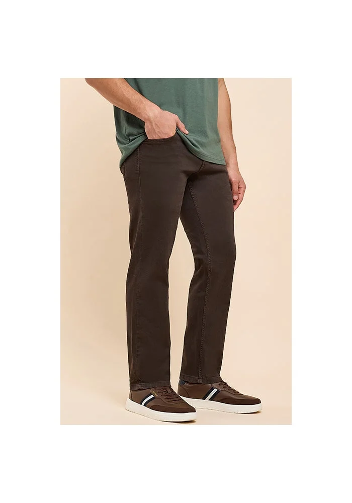 R&b  Solid Straight Fit Jeans with Button Closure for Men | Best Price UAE