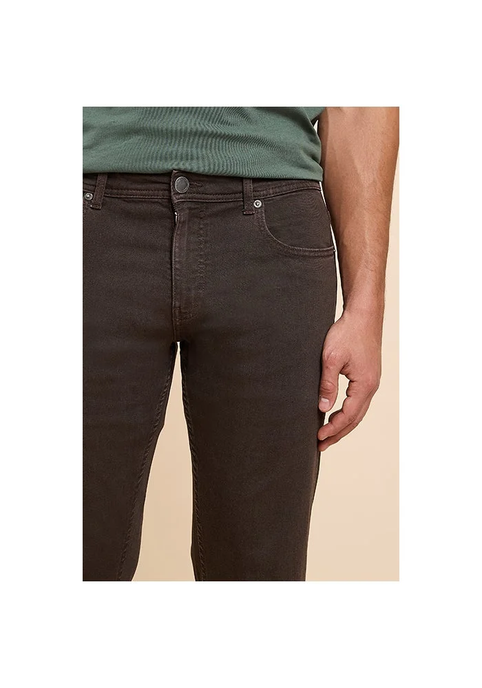 R&b  Solid Straight Fit Jeans with Button Closure for Men | Best Price UAE