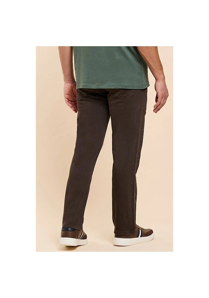R&b  Solid Straight Fit Jeans with Button Closure for Men | Best Price UAE