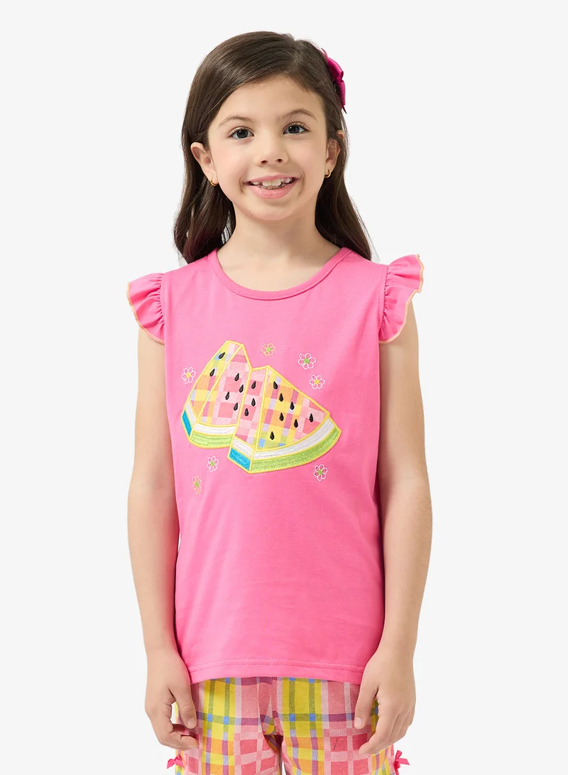 Pinata  Fruit Print Top and Gingham Shorts Set for Women | Best Price UAE
