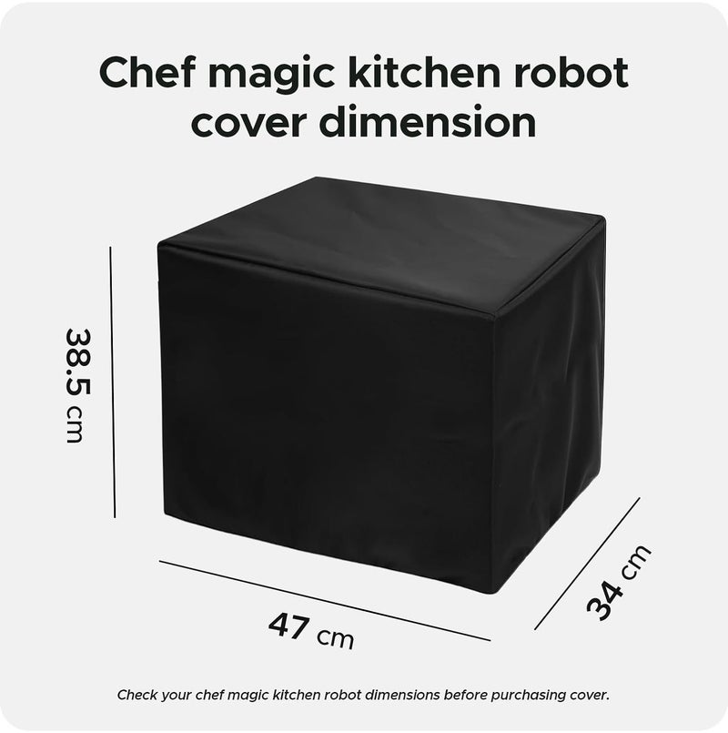 Encasify Chef Magic Kitchen Robot Cover | Dust & Scratch Proof Washable suitble for Chef Magic Kitchen Robot Cover | Nylon Material | Black - Image 3