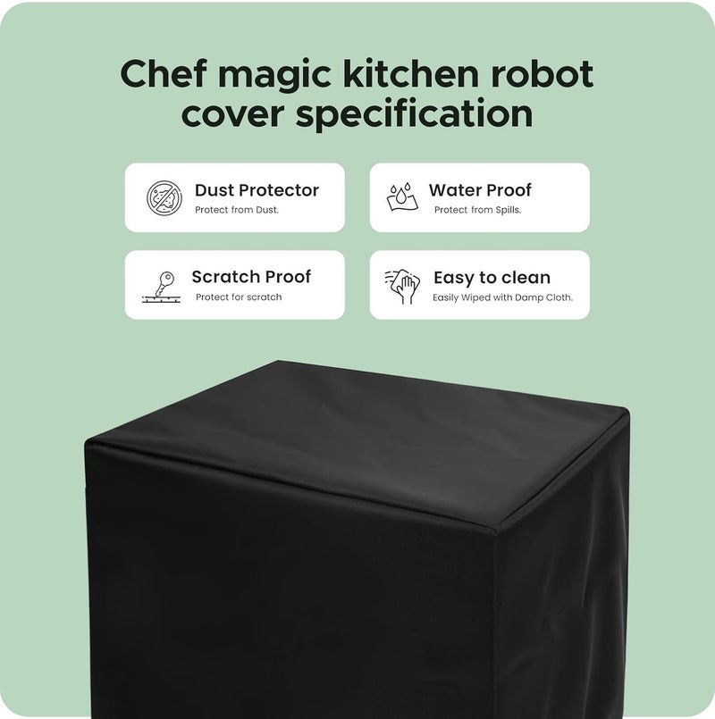 Encasify Chef Magic Kitchen Robot Cover | Dust & Scratch Proof Washable suitble for Chef Magic Kitchen Robot Cover | Nylon Material | Black - Image 5