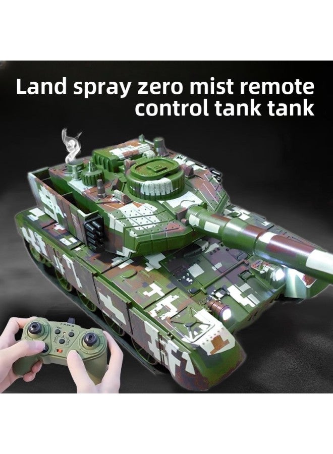 Tracked Remote Control Tank Cannon Launcher Simulation Children Boys Battle Armored Spray Toy Car-Color: 9-way Remote Control Tank  + Light And Sound Effects - Image 2