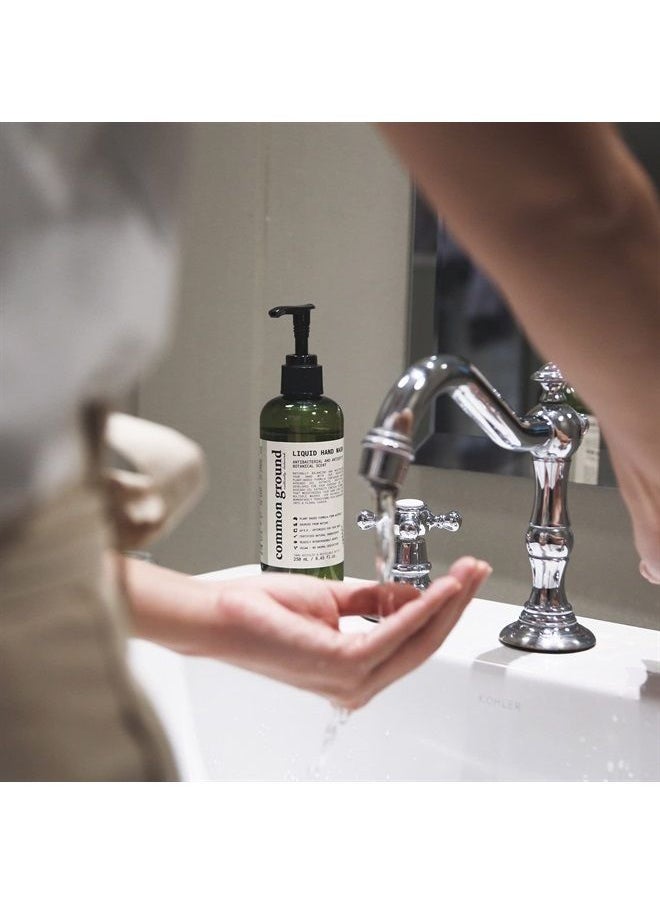 COMMON GROUND - Common Ground All Natural Hand Wash Soap - Paraben & Cruelty Free - Daily - Organic, Vegan, Plant-Based - Botanical Scent & Avocado Oil - For All, Men, Women, Eczema, Sensitive Skin 8.4 Fl Oz (3 Pack) - Image 1
