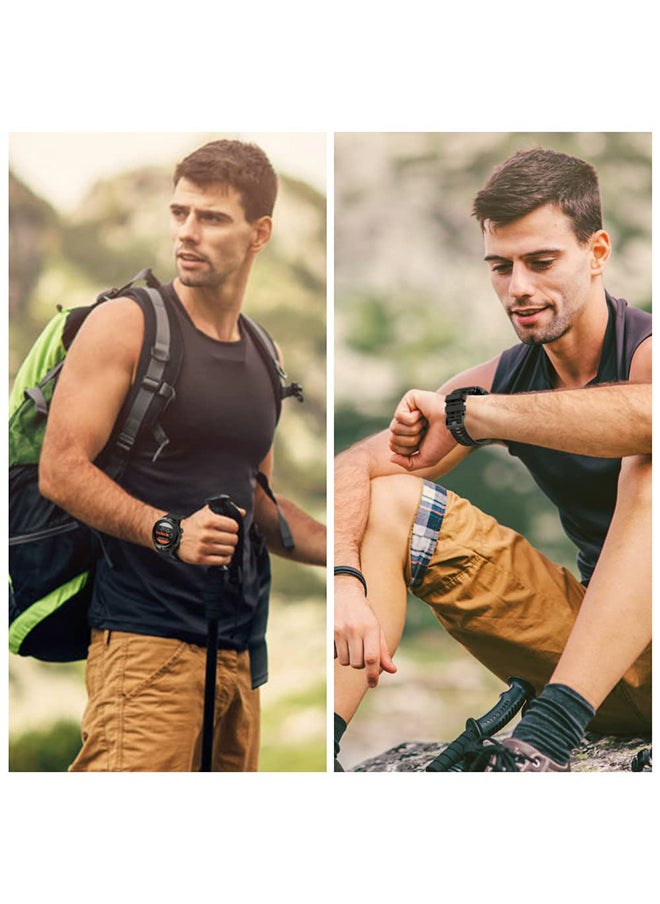 O Ozone - حزام بديل من السيليكون الرياضي مقاس 26 مم متوافق مع Garmin Fenix 7X | فينيكس 6X | فينيكس 5X | فينيكس 5 بي | 5 بلس | فينيكس 6 اكس برو | فينيكس 3 - أسود - Image 1