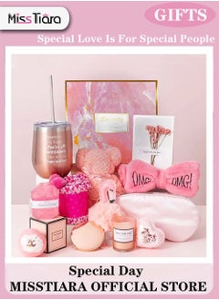 MissTiara Gift Basket for Women - Birthday Gift Box, Get Well Soon Gift Set Contains 13 Inspirational Gifts, Relaxing Spa Treatment Package for Women, Bestie Friendship, Female Friend Gift  - Image 1