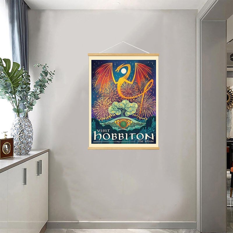 Meksular Middle Earth Landscape Wall Art Prints Canvas Paintingfantasy Posters  Wall Pictures  For Travel Gift  Canvas Art With Frames  For Office Home Decor Bedroom Living Room Decor.(16L X 12W) - Image 3