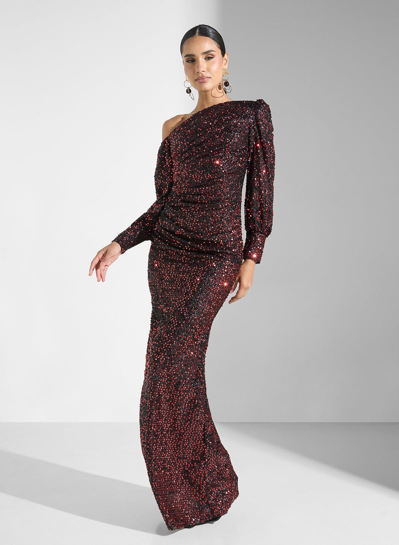 Ella Limited Edition Sequin One-Shoulder Dress  - Image 1
