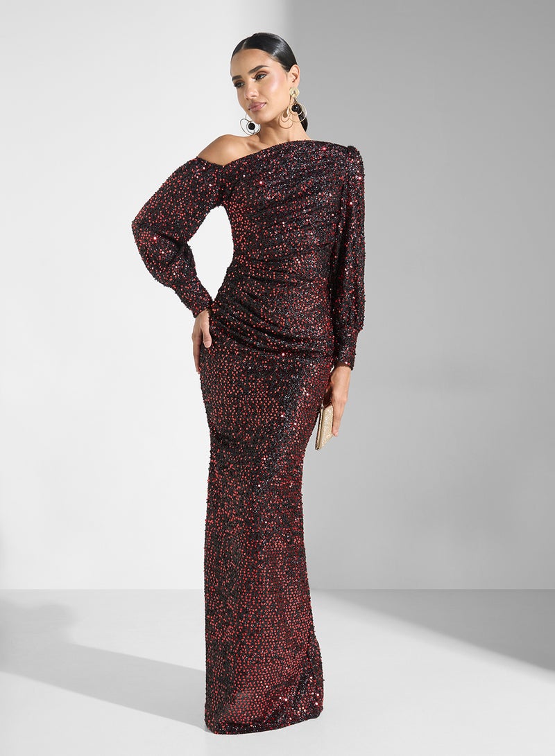 Ella Limited Edition Sequin One-Shoulder Dress  - Image 4