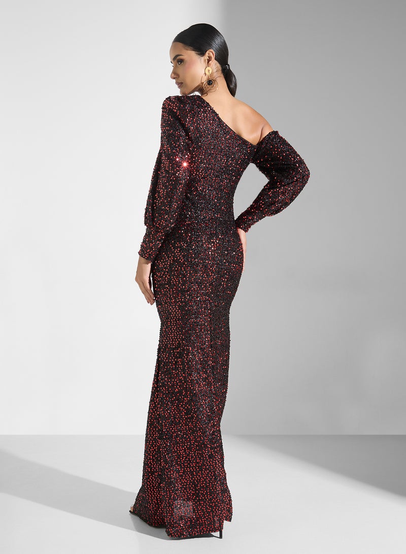 Ella Limited Edition Sequin One-Shoulder Dress  - Image 2