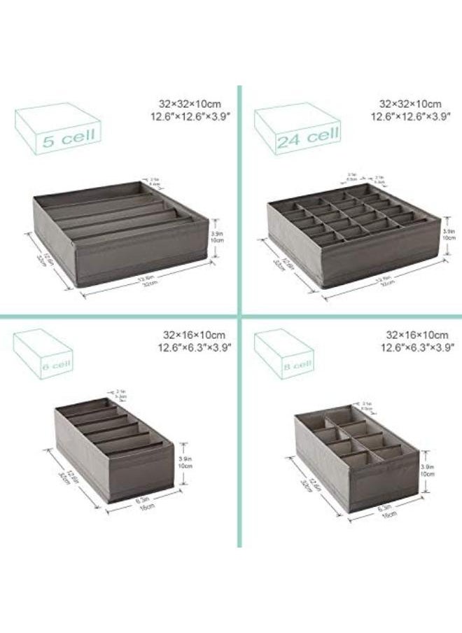 Generic Drawer Organizer Dividers, And Storage Boxes for Lingerie, Bra, Socks, Underwear, (Grey)  - Image 2
