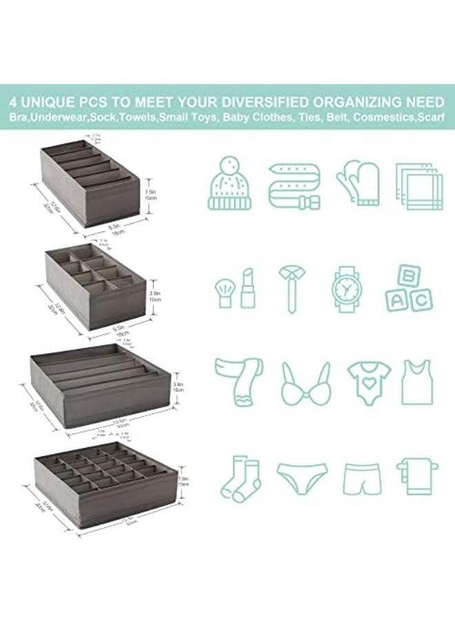 Generic Drawer Organizer Dividers, And Storage Boxes for Lingerie, Bra, Socks, Underwear, (Grey)  - Image 5