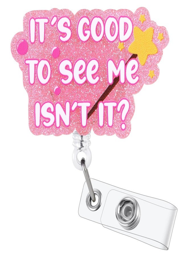 BEZTN It's Good to See me Isn't it Halloween Badge Reel, Retractable ID Card Funny Badge Holder, Interchangeable Theater Gifts, Office Stocking Stuffer, Doctor Nurse Teacher Badge Buddy - Image 1