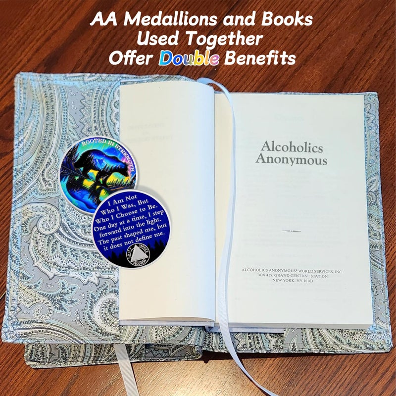 IELCJJ Aurora Polar Bear Sobriety Coin - Rooted in Strength Mountain AA Coins - Addiction Recovery NA AA Chips and Medallions - 1-10 Prime Living Clean Narcotics Alcoholics Anonymous Gifts for Men Women - Image 5