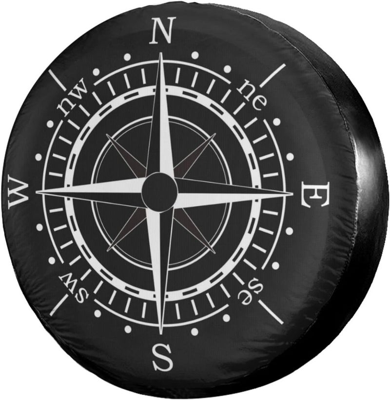 Foruidea Compass Sun Dial Black Spare Tire Cover - Image 1