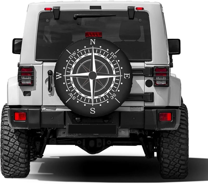 Foruidea Compass Sun Dial Black Spare Tire Cover - Image 2