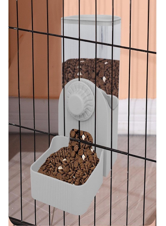 GKYZBB Gray Hanging Automatic Food Water Dispenser,Rabbit Feeder Guinea Pig Water Bottle Food Feeder for Ferret Guinea Pig Rabbit Bunny Cage Accessories,500ml/1600ml - Image 3