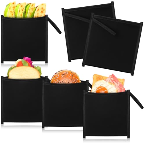 Reallnaive 4 Set Insulated Sandwich Bags Reusable Lunch Bags Small Thermal Snacks Pouch Washable Reusable for Picnic Travel Office Classroom School1 SizesBasic Design - Image 1
