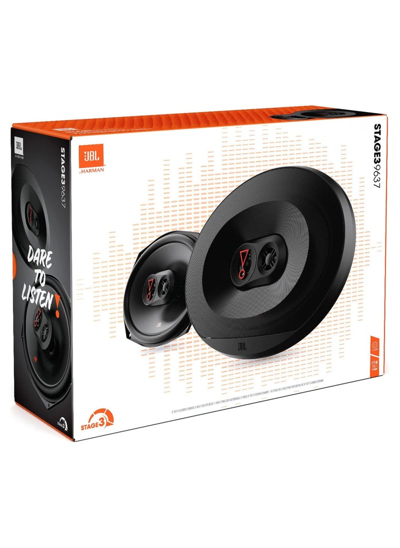JBL - Stage3 9637 3-Way Car Speaker Set by Harman Kardon - 375 Watt Car Audio System with Large JBL Oval Woofer 6" x 9" (152 mm x 230 mm) - Image 1