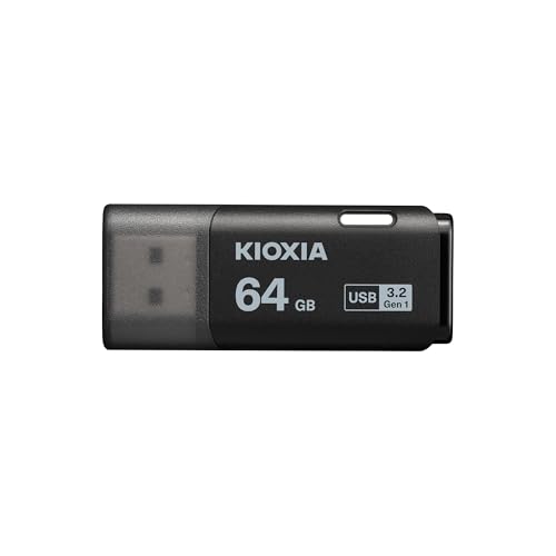 KIOXIA TransMemory U301 64GB USB 3.2 Gen 1 Flash Drive - High-Speed, Compact, Portable Storage Solution with 5-Year Warranty (Black) - Image 1
