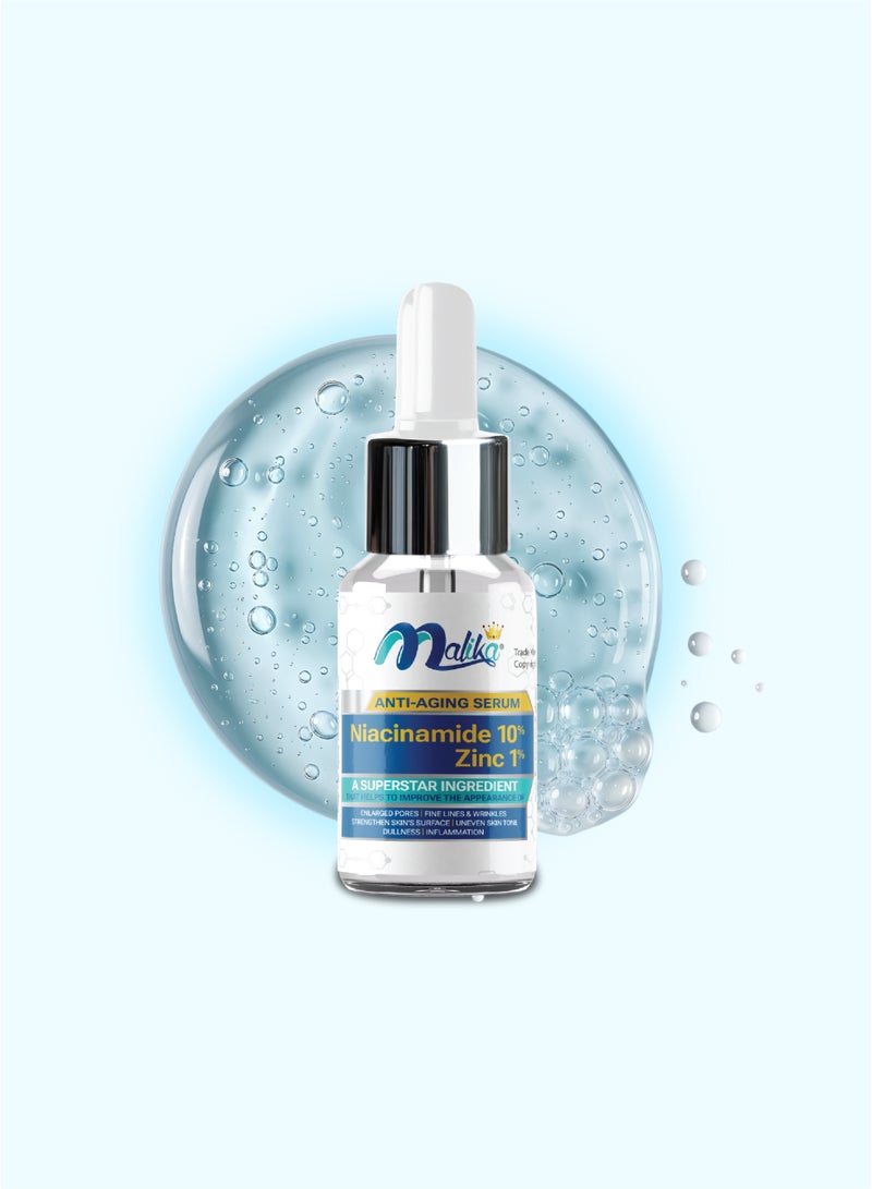 Malika Niacinamide 10% + Zinc 1% Serum 5ml | Vitamin B3 Niacinamide | Niacinamide Serum for Oily Skin | Pore Refine - Image 1