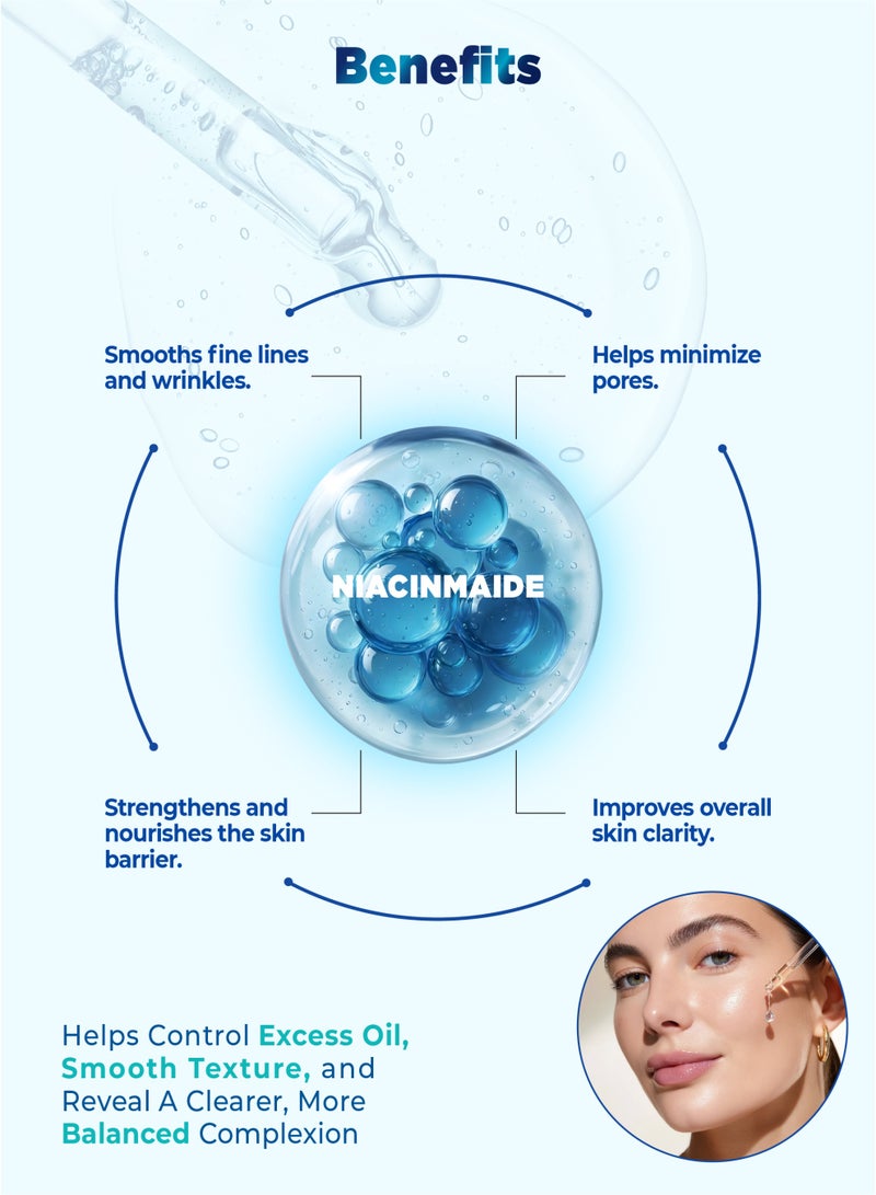 Malika Niacinamide 10% + Zinc 1% Serum 5ml | Vitamin B3 Niacinamide | Niacinamide Serum for Oily Skin | Pore Refine - Image 3