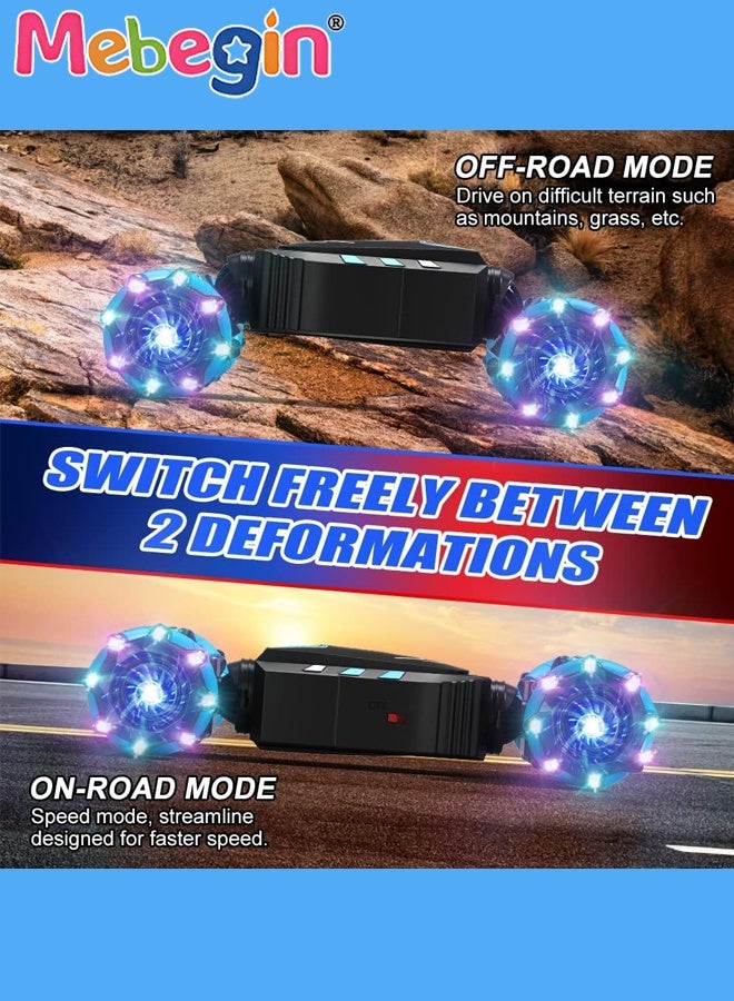 MEBEGIN Remote Control Car Toy with Spray Function and Cool Lights, 2.4 GHz Double Side Radio Control Drift Race Car Set, Gesture Sensing RC Stunt Car, Suitable for Various Roads, Ideal Gift for Kids, 28*17.5*6.5cm - Image 4