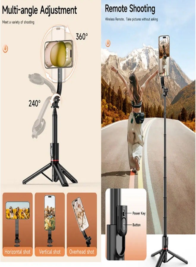 General Cell Phone Selfie Stick Magnetic Live Stands Bluetooth Photo Tripod Mini Shooting Fill Light Telescopic Pole  - Image 4