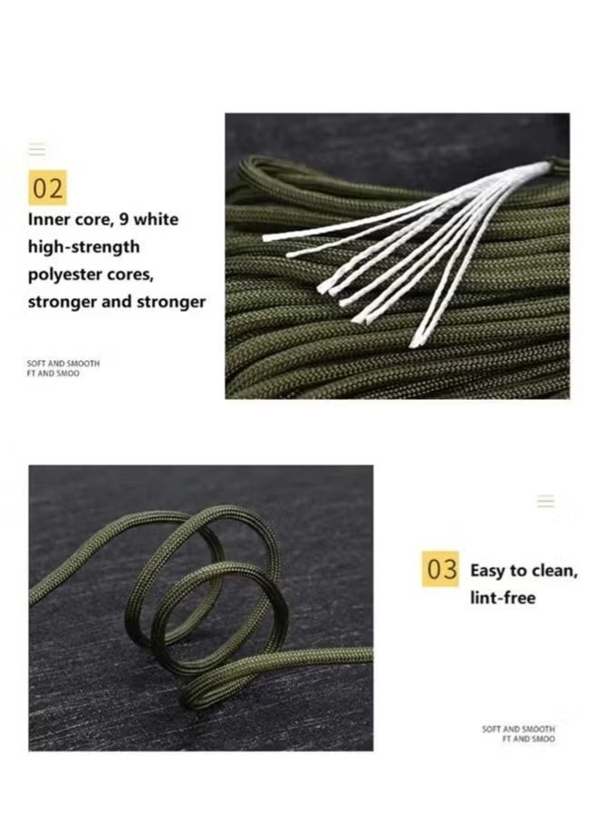 31m Paracord 9-strand Multi-functional Paracord Rope, Military Standard 550 Parachute Rope Braided Line For Outdoor Camping Hunting Hiking Climbing - Image 3