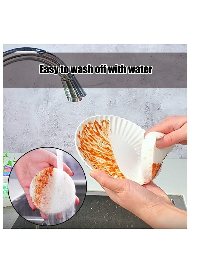 Excefore Compressed Wood Pulp Dish Sponge, 12 Pcs Reusable Dish Sponge, 100% Biodegradable Natural Scrubber Sponge, Good for Kitchen、 Bathroom and Cars - Image 3