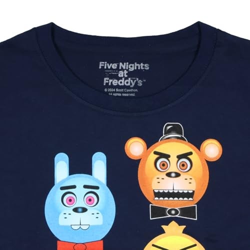 Five Nights at Freddy's Boys' Freddy Fazbear Glow in The Dark T-Shirt (Small, 6) Navy - Image 5