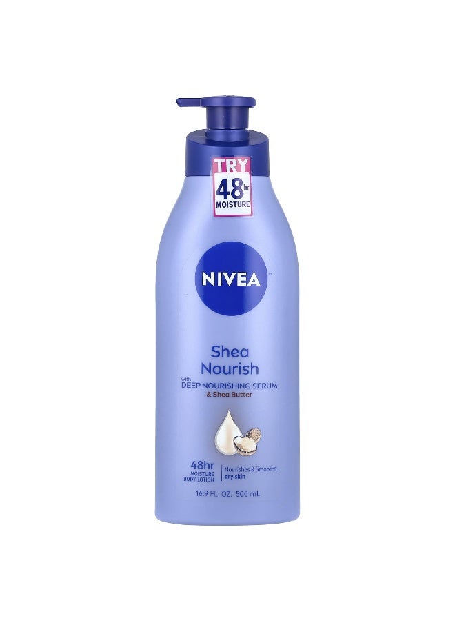 Nivea, Shea Nourish Body Lotion, 16.9 fl oz (500 ml) - Image 1
