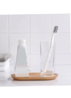 Oasisgalore Rolling Tube Toothpaste Squeezer Dispenser Toothpaste Seat Holder Stand, White  - Image 3