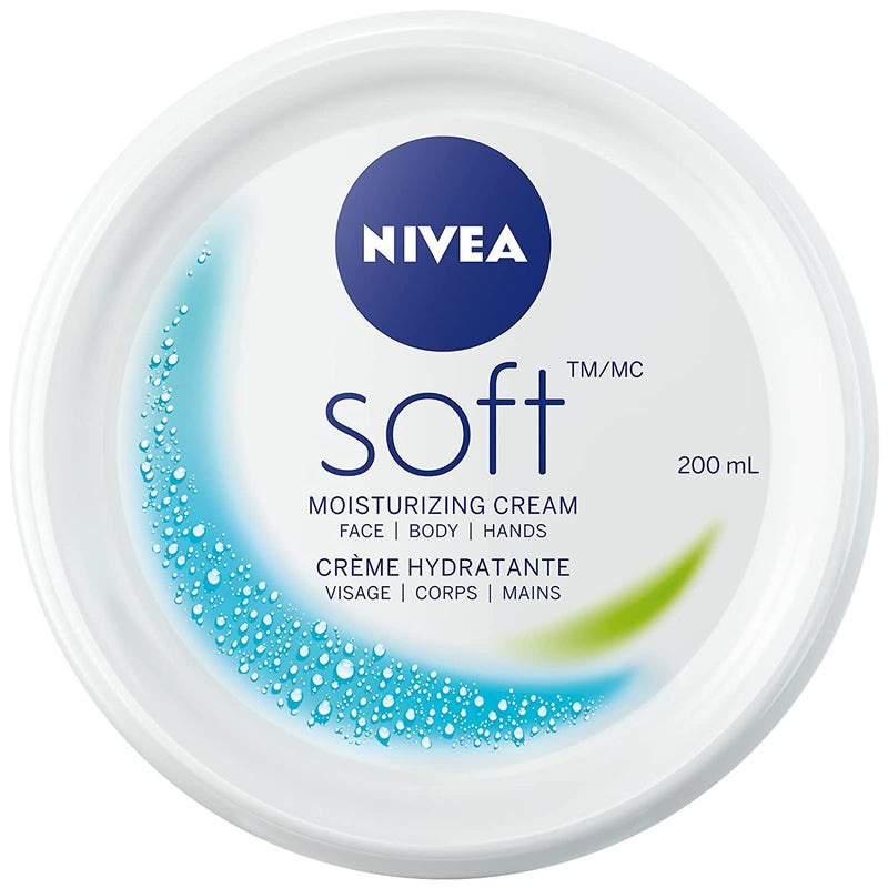 Nivea Soft Moisturizing Cream Face/Body/Hands 6.8 Ounce Jar