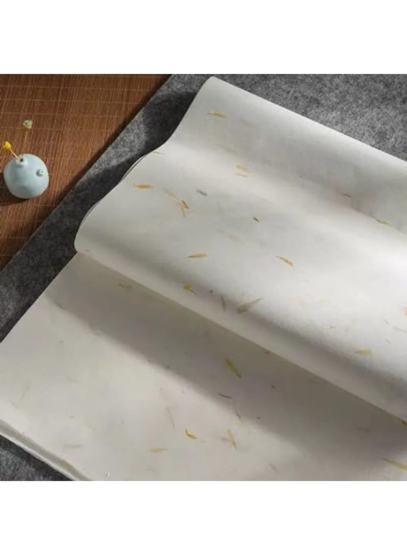 60 Pcs Mulberry Paper Sheets - Real Flowers in Rice Paper for Art and Crafts, Handmade Decoupage, Vintage Craft Sheets for Gift Wrap, Card Making, Calligraphy, Drawing (Yellow Flower) - Image 3