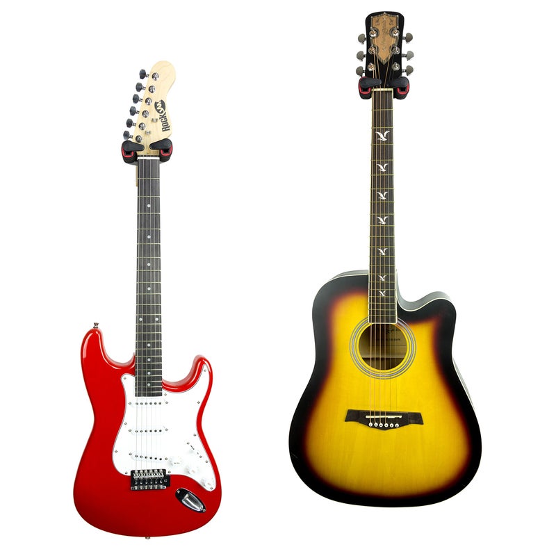 RockJam حامل جيتار RockJam 2-Pack وحامل جدار للجيتارات الصوتية والكهربائية - Image 2