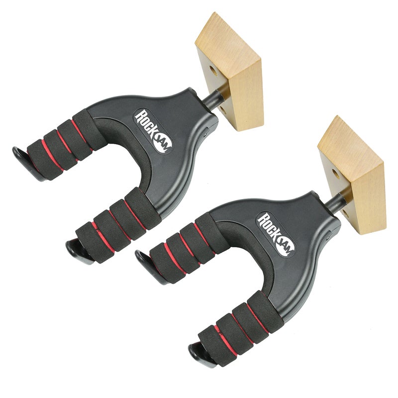 RockJam حامل جيتار RockJam 2-Pack وحامل جدار للجيتارات الصوتية والكهربائية - Image 1