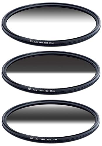 Desmond-ICE ICE 77mm Grad ND Set Reverse Hard Soft ND8 Filter Neutral Density ND 77 3 Stop Optical Glass - Image 5
