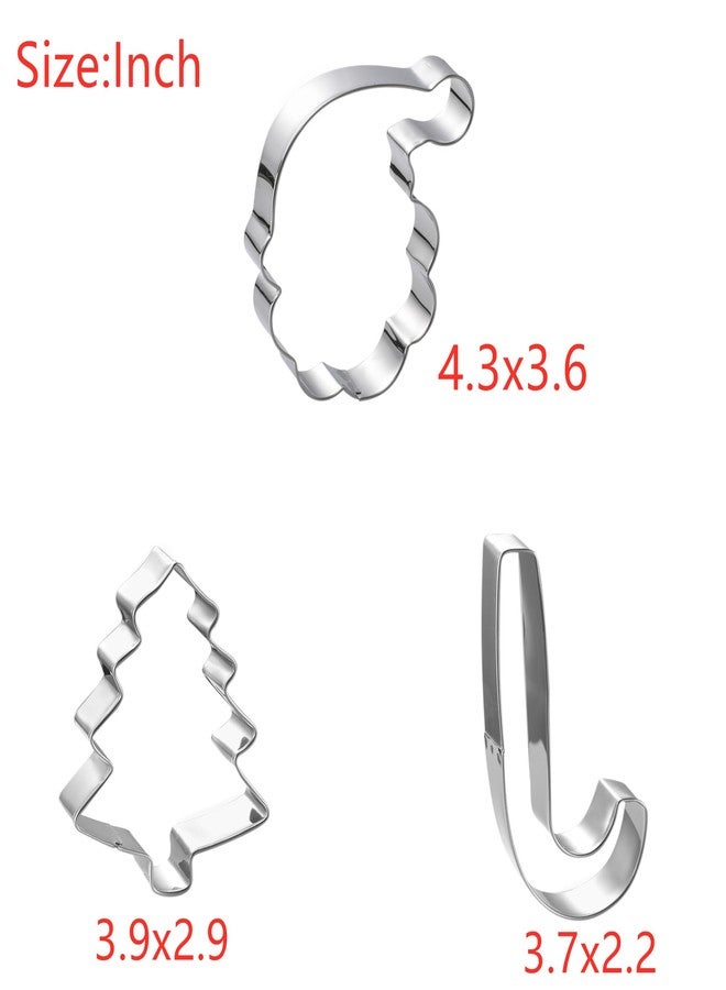 Maykito Large 4 Inch Christmas Cookie Cutter Set - 6 Pieces Holiday Christmas Cookie Cutter Shapes - Snowman,Christmas Tree,Gingerbread Man,Candy Cane,Snowflake and Santa Face - Image 2