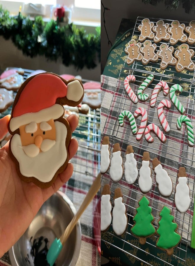 Maykito Large 4 Inch Christmas Cookie Cutter Set - 6 Pieces Holiday Christmas Cookie Cutter Shapes - Snowman,Christmas Tree,Gingerbread Man,Candy Cane,Snowflake and Santa Face - Image 4