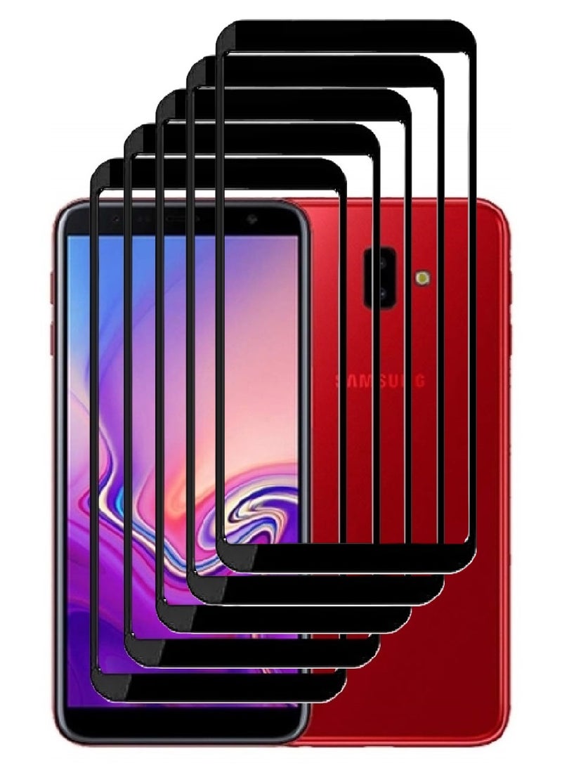 AINA 5 Pieces Tempered Glass Screen Protector 5D Designed For Samsung Galaxy J6+ Full Glue Edge to Edge Full Screen Coverage And Bubble Free - Image 1