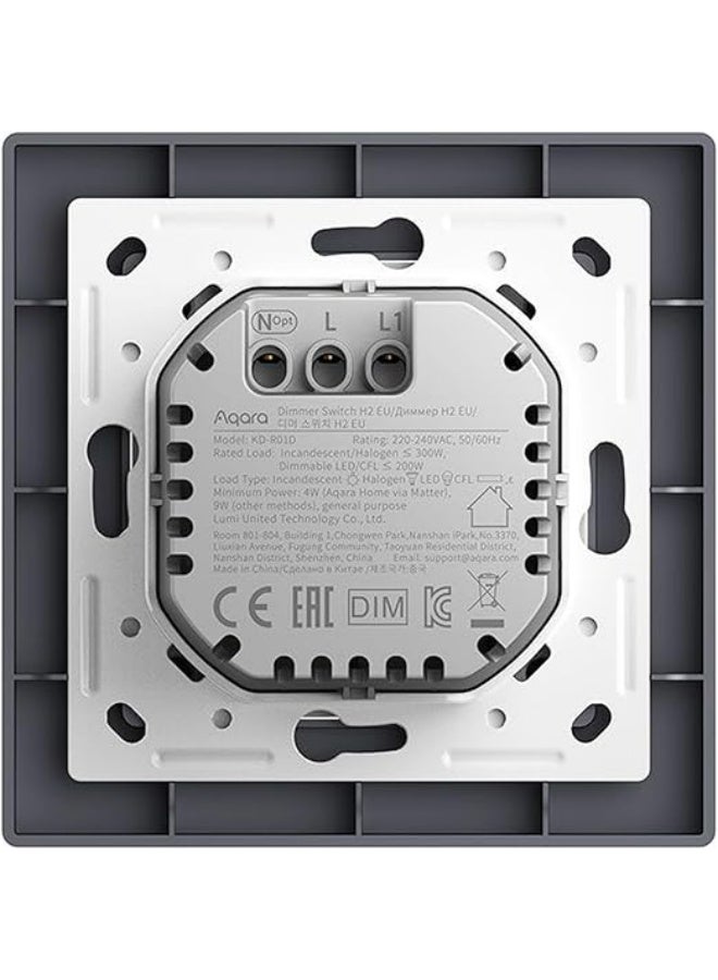 Aqara Dimmer Switch H2 EU,Thread/Zigbee Protocol,2-in-1 Neutral,Single Switch,200W,for dimmable LED/CFL/incandescent/Halogen/ELV Lights,Supports Apple ,Google and Matter,Black - Image 5