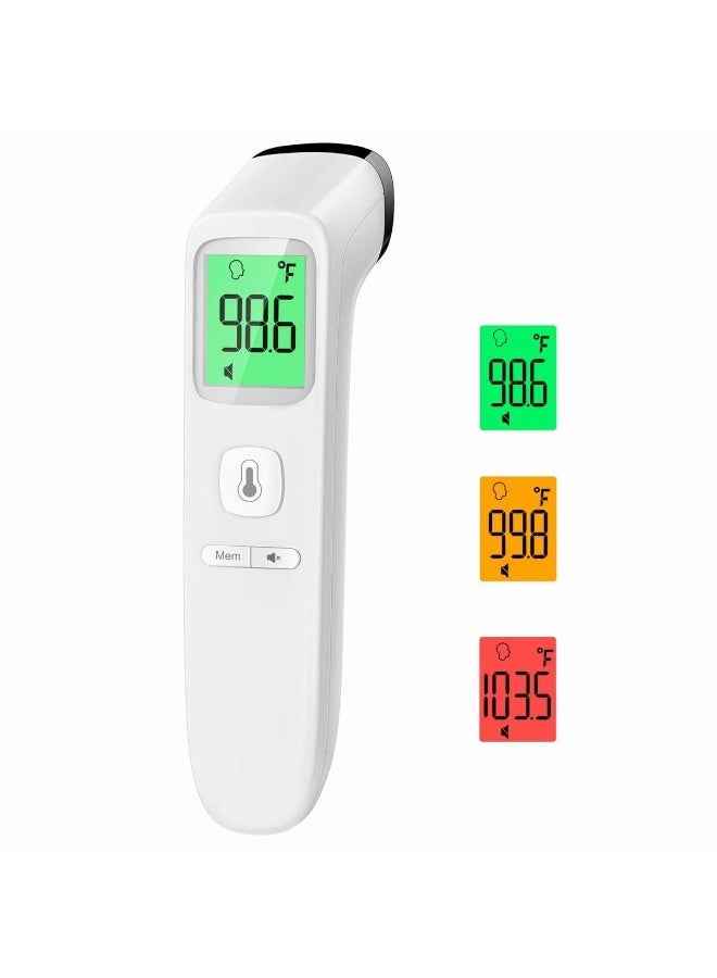 Viproud Forehead Thermometer for Babies and Adults, Non Contact Infrared Thermometer with Fever Alarm and Memory Function, Accurate Fast Reading (White)