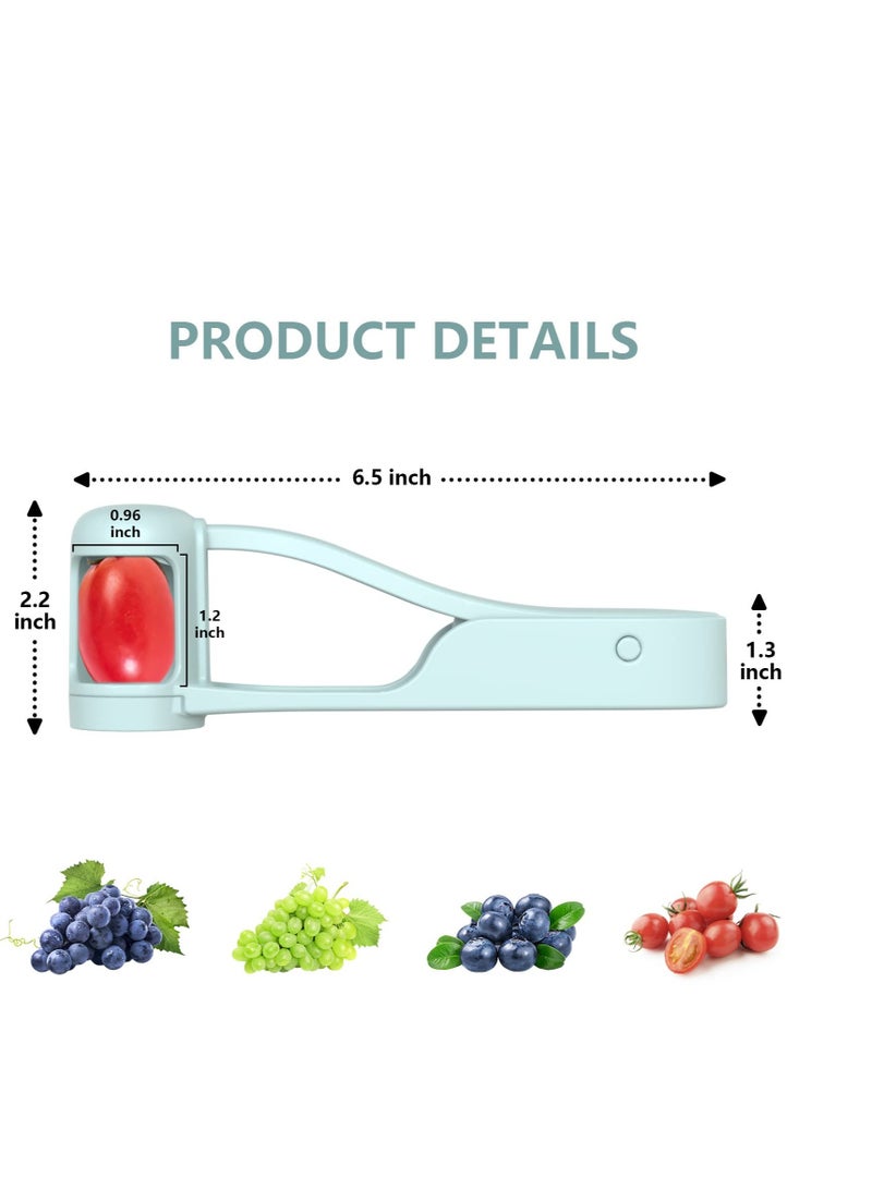 KASTWAVE Grape Cutter for Kids, Stainless Steel Fruit Cutter, Quarter Grape Slicer, Suitable for Vegetable Fruit Salad Cake Decoration, Kitchen Gadget Fruit Slicer (Blue)  - Image 5