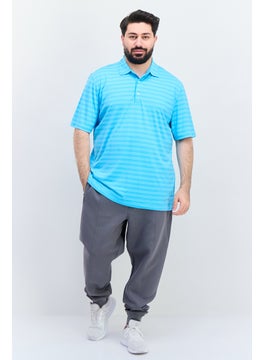 Greg Norman Men Regular Fit Striped Short Sleeves Polo Shirt, Blue  - Image 2