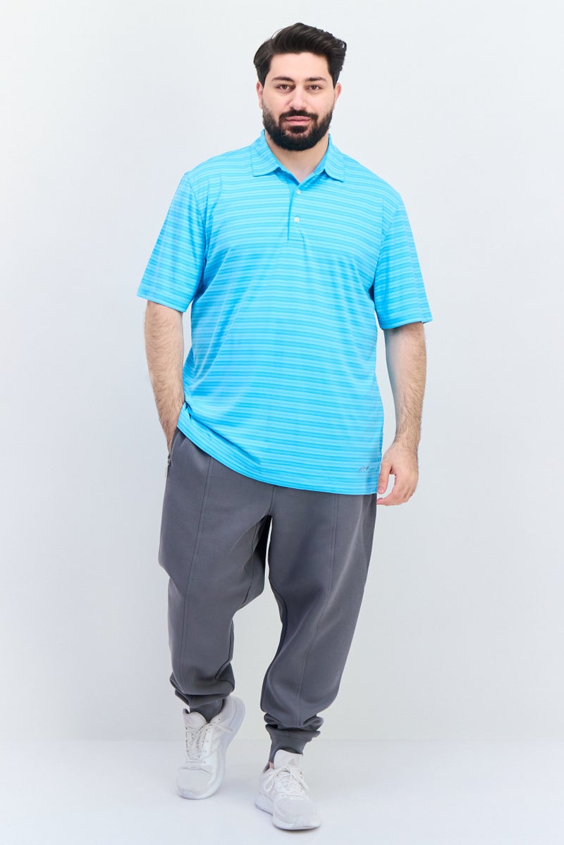 Greg Norman Men Regular Fit Striped Short Sleeves Polo Shirt, Blue - Image 2